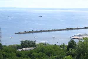 Вид на акваторию Речного порта (Ульяновск), где проходили соревнования.